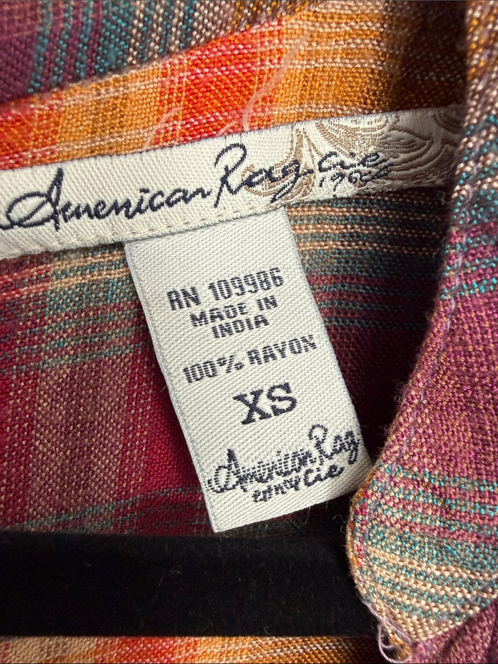 American Rag Plaid Button-Front Tunic Top - - Picture 2 of 4